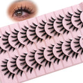 Wikbik B5 Manga Anime False Eyelashes 10 Pairs - 16mm Spiky Wispy Faux Mink
