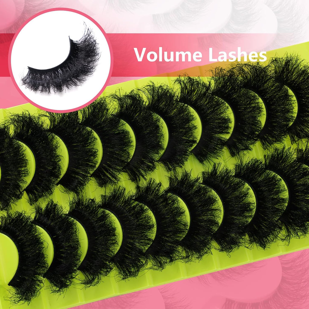Wikbik B4 Natural Wispy False Eyelashes 10 Pairs - Short Cat Eye Faux Mink Clear Band